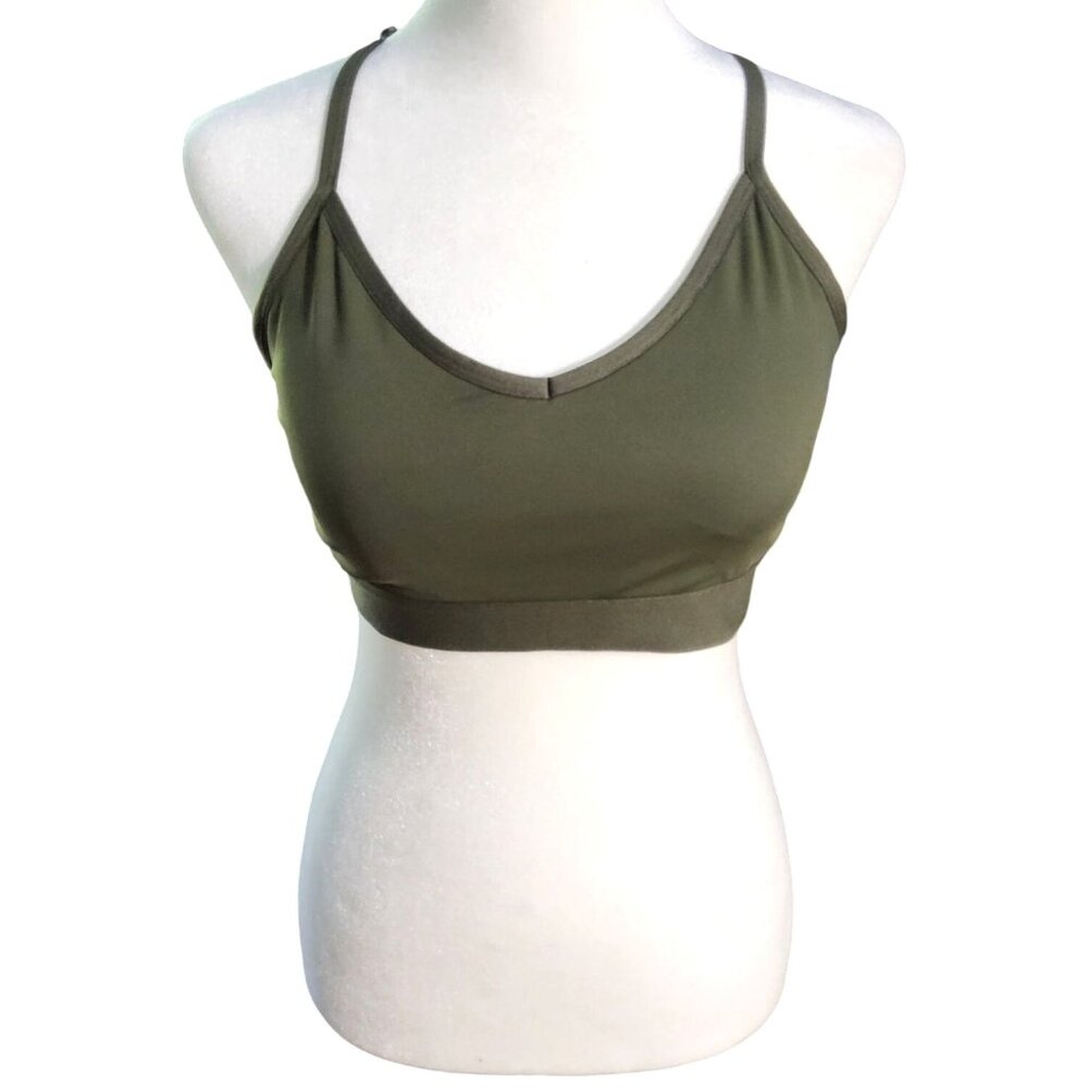 New Athletic Womens Green Padded Sports Bra